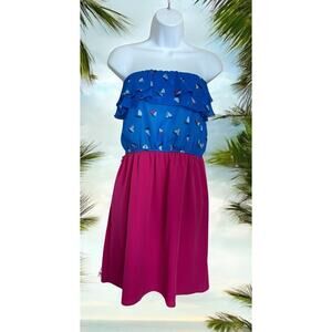 Maurices Sailboat Sleeveless Dress Sz Large Lined Knee Length Sundress